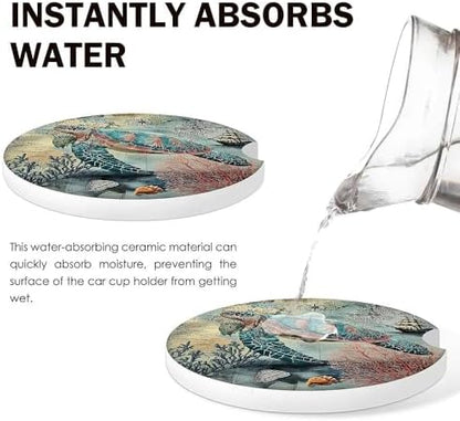 Sea Turtle Car Coasters Set of 2 - Image 4