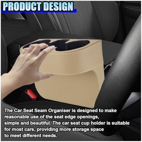 ZIMISI Car Cup Holder, Leather Front Console Gap Filler Organizer - Image 3