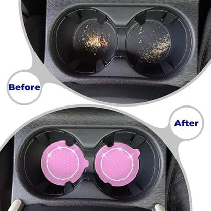 2 PCS Car Cup Coasters, Bling Cup Holder Coaster - Image 6