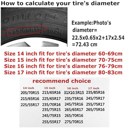 Blue Gold Spare Tire Cover Mountain Tree Star Wheel Cover 14 Inch - Image 3