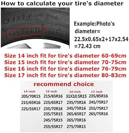 Blue Gold Spare Tire Cover Mountain Tree Star Wheel Cover 14 Inch - Image 3