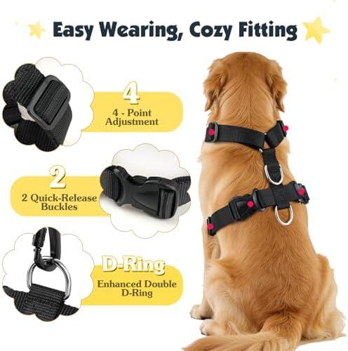 Pawaboo Dog Seat Belt Harness for Car, Seatbelt Harness - Image 5
