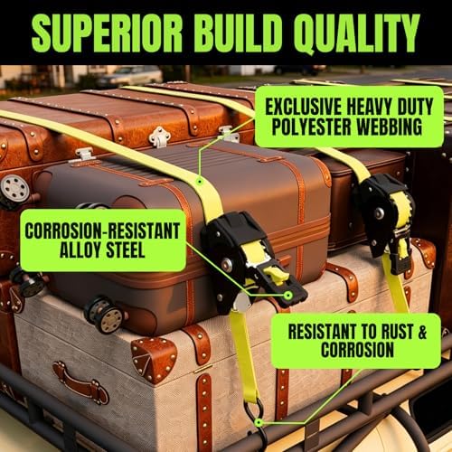 Retractable Ratchet Straps, 1 Inch x 12 Feet, 760lb Break Strength, Self - Image 4