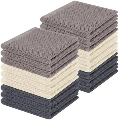 Homaxy 100% Cotton Waffle Weave Kitchen Dish Cloths 18-Pack, Mixed Color by Homaxy
