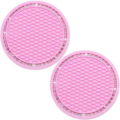 2PCS Bling Cup Holder Coaster, 2.75 Inch Auto Car Cup Holder Insert Coasters by MEAJOO