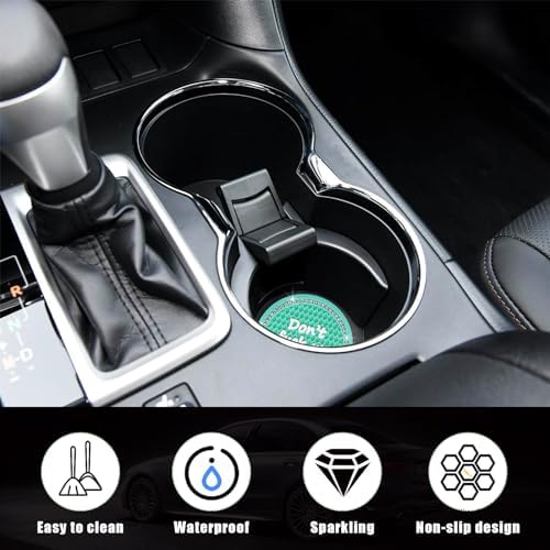 Ziciner 4 Pack Bling Car Cup Holder Coaster, 2.75 Inch Anti-Slip Auto Insert - Image 3