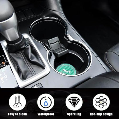 Ziciner 4 Pack Bling Car Cup Holder Coaster, 2.75 Inch Anti-Slip Auto Insert - Image 3