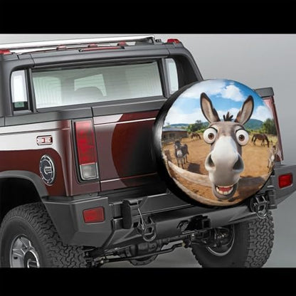 PVC Leather Spare Tire Covers for Trailers, Funny Cute Donkey Animal Wheel - Image 2