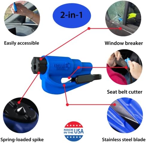 resqme The Original Emergency Keychain Car Escape Tool, 2-in-1 Seatbelt Cutter - Image 4