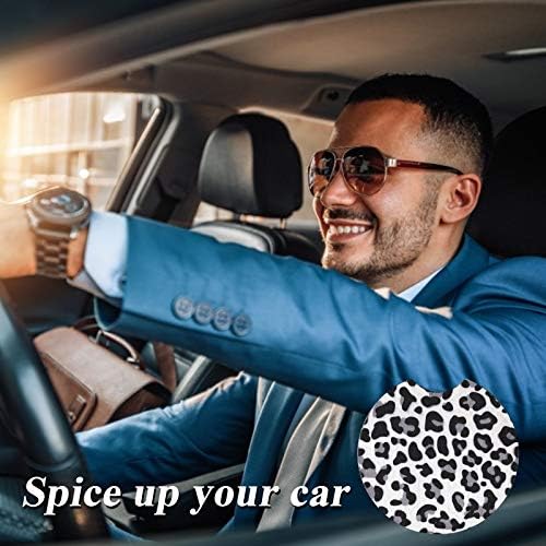 4 Pack Snow Leopard Print Car Coasters, 2.75inch Neoprene Cup Pad Mat - Image 7