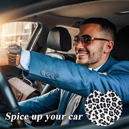4 Pack Snow Leopard Print Car Coasters, 2.75inch Neoprene Cup Pad Mat - Image 7