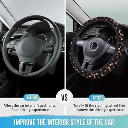 Elastic Steering Wheel Cover, 15 Inch Absorbing Sweat Vivid Pattern - Image 3
