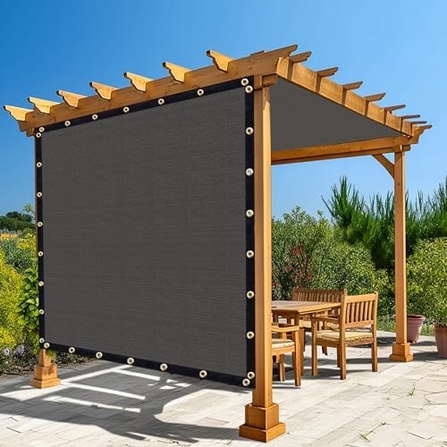 Amagenix 90% Pergola Shade Cover 5'X 14' Dark Gray Sun Shade Cloth by Amagenix