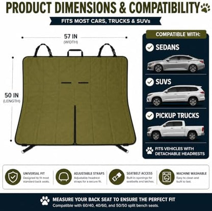Waterproof Dog Car Seat Cover for Back Seat - Image 4