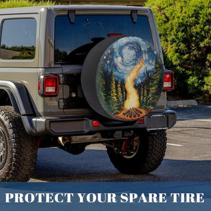 Forest Fire Galaxy Art Spare Tire Cover Waterproof Dust-Proof Spare Wheel - Image 6