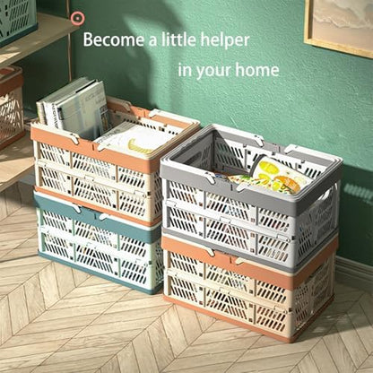 Collapsible Plastic Storage Crate - 20L Folding Organizer Basket Portable - Image 4