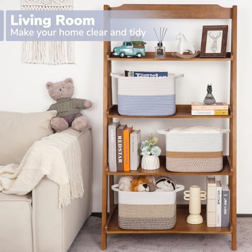 Goodpick Woven Storage Basket for Shelves, Light Blue - Image 2