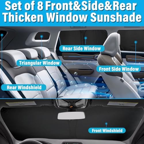 KMF Sun Shade Custom Fit for Toyota RAV4 2006-2012 Accessories, Full Car Window - Image 6