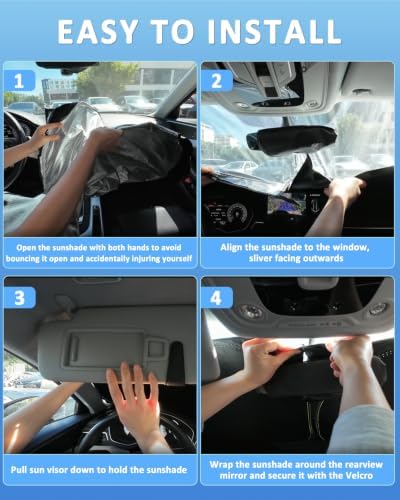 Windshield Sunshade for Lincoln Aviator 2020-2026 Sun Shade 4 Layers - Image 5