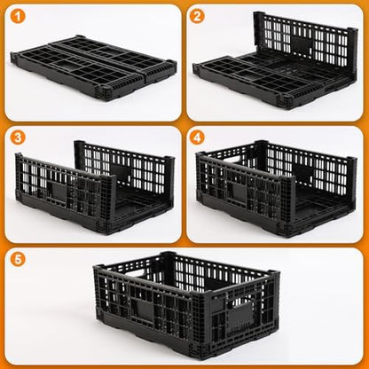 Collapsible Storage Bin Container，52 Liter Transfer heavy duty plastic storage - Image 4