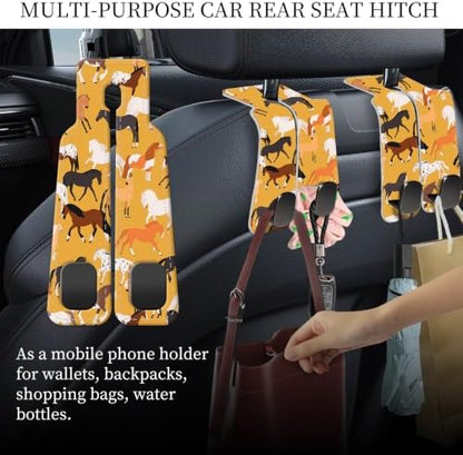 PU Leather Car Seat Hook, Storage Headrest Hanger, Cute Car Backseat Organizer - Image 3