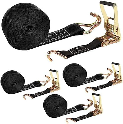 4 Pack 2 Inch Ratchet Straps Heavy Duty 20ft Tie Down Straps Ratchet by LISHINE