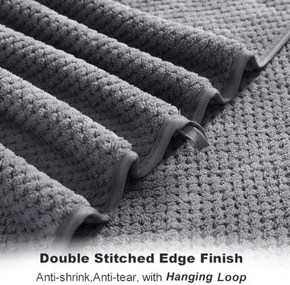 8-Piece Gray Bath Towel Set, 2 Extra Large Bath Towel Sheets, 2 Hand Towels and - Image 4