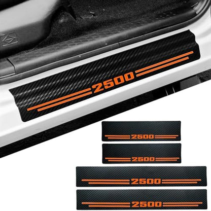 Car Accessories 4 Pcs Carbon Fiber Door Sill Scuff Plate Auto Door Entry Guard - Image 2