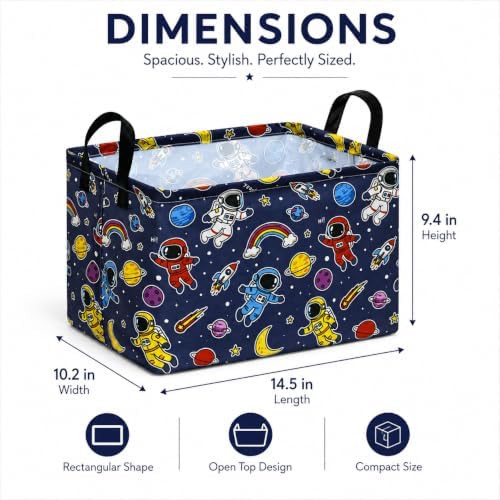 Space Storage Basket for Boys, Rocket Toy Bin, Kids Gifts Basket - Image 7