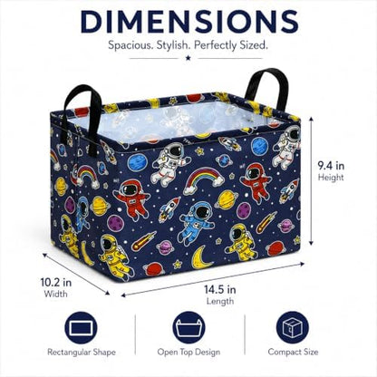 Space Storage Basket for Boys, Rocket Toy Bin, Kids Gifts Basket - Image 7