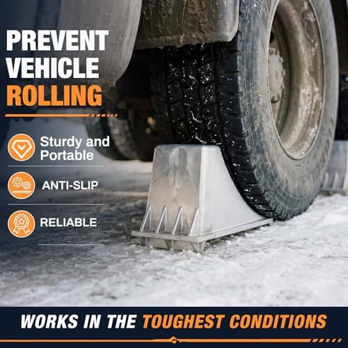 Aluminum Wheel Chock for Trucks & Trailers, 12.3 x 6.4 x 7 Inch - Image 4