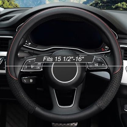 KAFEEK 16 inch Steering Wheel Cover, Microfiber Leather - Image 2