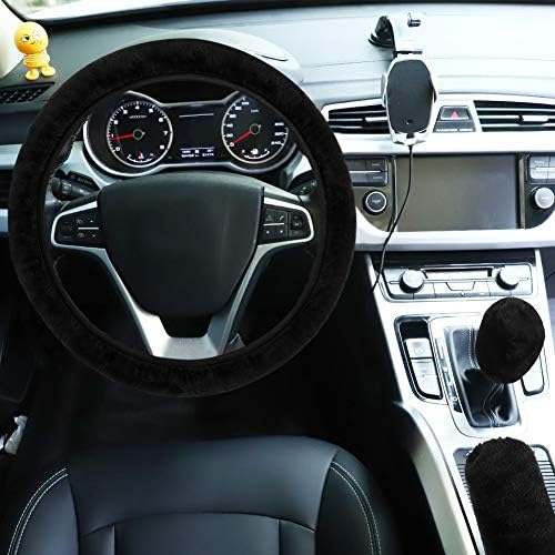 Fluffy Steering Wheel Cover for Women Girls, Accmor Universal Fit 15 inch Fur - Image 3