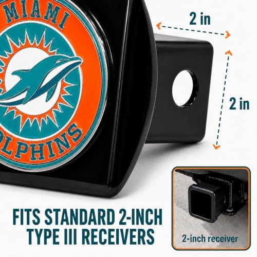 Miami Dolphins Trailer Hitch Cover - Image 3