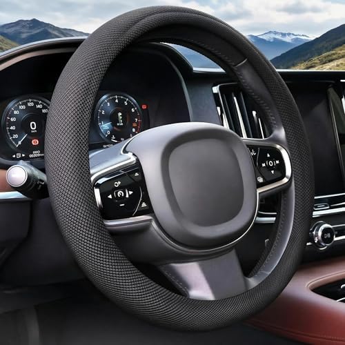 15 Inch Black Silicone Steering Wheel Cover Thermoregulating by EnjoyaCoolingSummerInCar
