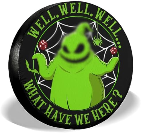 GENANY Spooky Horror Art Halloween PVC Leather Spare Tire Cover Size 16 by GENANY