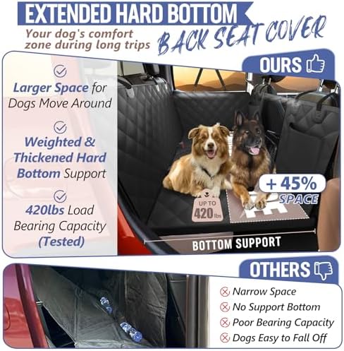 Dog Truck Seat Cover for Back Seat, Hard Bottom Pet Hammock - Image 2