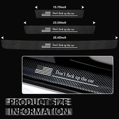 5PCS Car Door Sill Protector, Carbon Fiber Sport Threshold/Rear Bumper Guard - Image 2