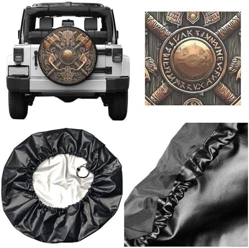 Viking Axe Spare Tire Cover Wheel Protectors Weatherproof Sun Protection Covers - Image 3