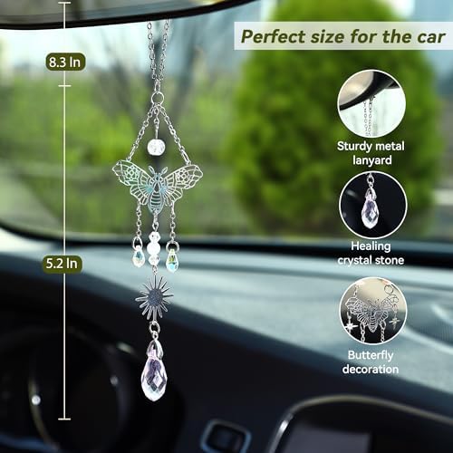 Car Rear View Mirror Accessories Car Hanging Ornament, Butterfly Rearview Decor - Image 3