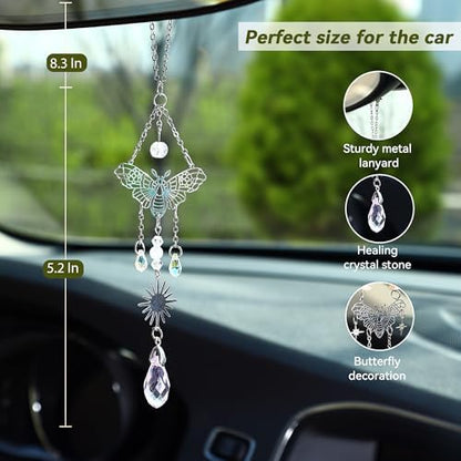 Car Rear View Mirror Accessories Car Hanging Ornament, Butterfly Rearview Decor - Image 3