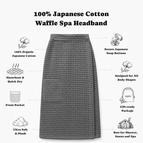 Luxury Organic Japanese Cotton Waffle Body Towel Wrap - Image 2