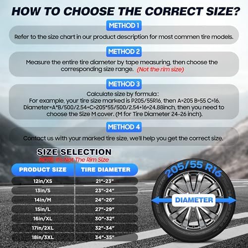 Moonet 18" American Flag Spare Tire Cover Black-White - Image 2