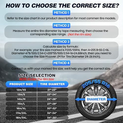 Moonet 18" American Flag Spare Tire Cover Black-White - Image 2