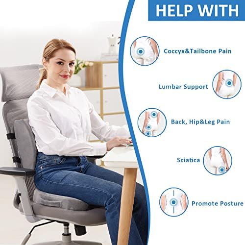 SAIREIDER Lumbar Support Pillow and Office Chair Cushion, Memory Foam Car Seat - Image 2