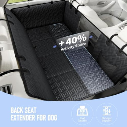 Dog Car Seat Cover for Back Seat, Hard Bottom Back Seat Extender for Dog - Image 2