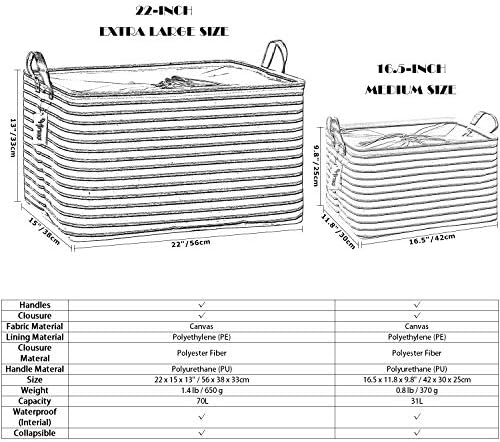 Hinwo 70L Extra Large Canvas Storage Bin - Image 6