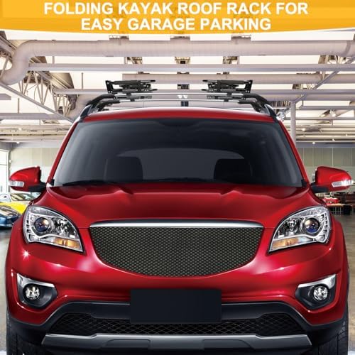 Folding Kayak Roof Rack 2 Pairs, Paddle Boards, Foldable Kayak Roof Carrier - Image 2
