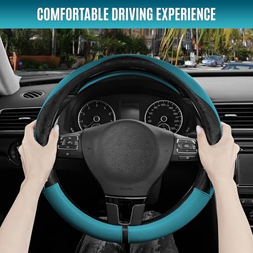 PIC AUTO Steering Wheel Cover, Universal Fit 14.5"–15.5", Soft PU Grain Leather - Image 5