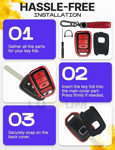 Lucrum Compatible with Honda Key Fob Cover & Keychain - Image 6